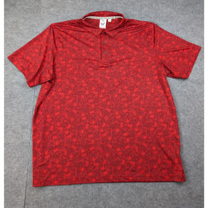 Puma Volition Polo Mens XL Red Americana Athleisure Golf Jet Planes Freedom